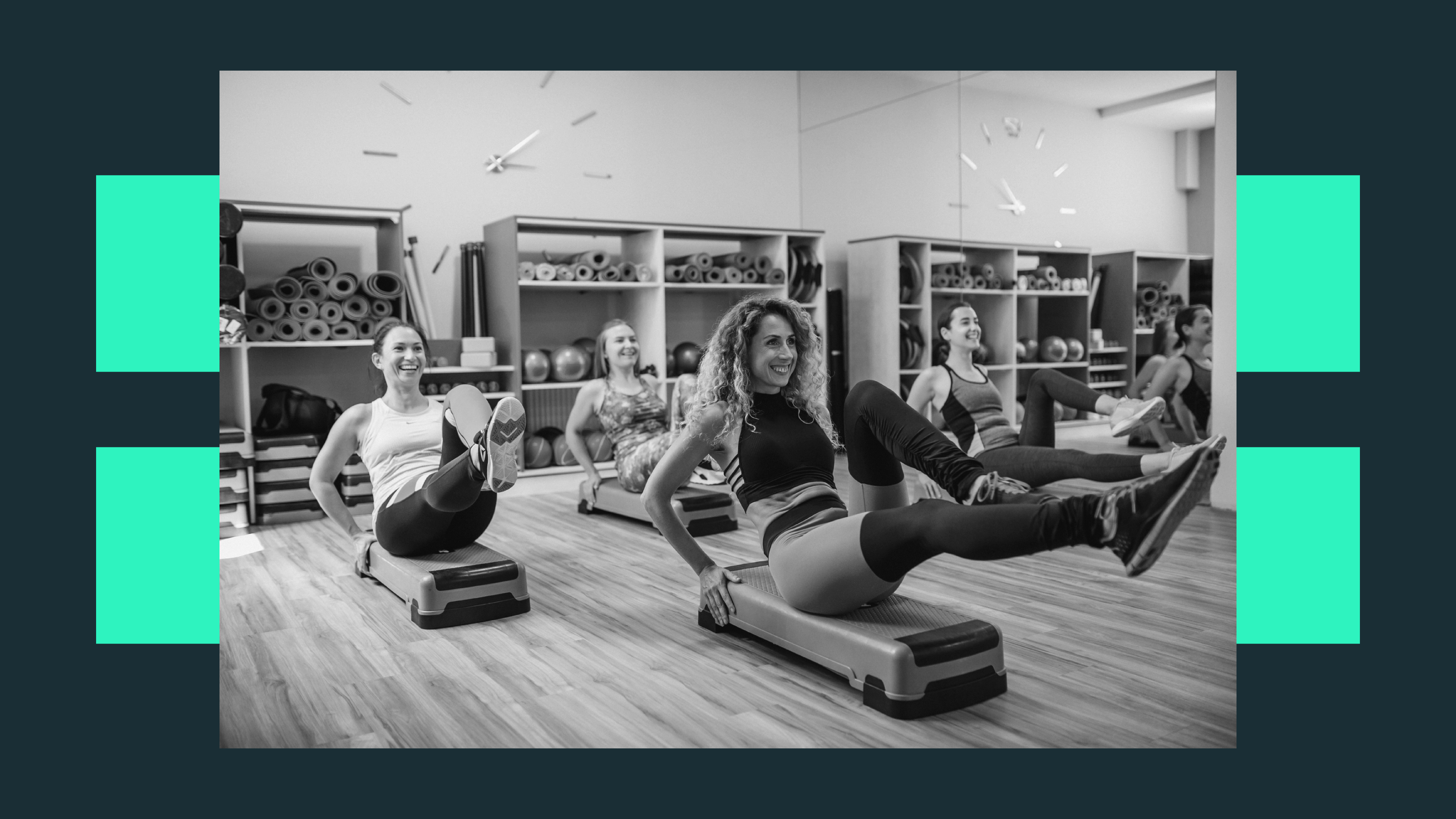 Students in an in-person fitness class